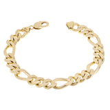 Men's 14k Yellow Gold Solid Heavy Figaro Chain Bracelet 7" 11.7mm 48.9 grams - 7"
