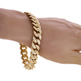 Italian 14k Yellow Gold Hollow Cuban Chain Bracelet 9.25" 13mm 26 grams - 13mm 9.25 26 grams