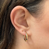 Italian 14k Yellow Gold High Polish 3mm 0.75" Diameter Round Hoop Earrings 1.6g