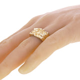 14k Yellow Gold Solid Nugget Ring Size 7 -13mm 6.3 grams - Ring Size 7