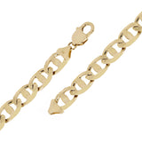 14k Yellow Gold Concave Mariner Gucci Chain Bracelet 7" 11mm 27.4 grams - 7"