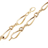 Italian 14k Yellow Gold Hollow Oval Twisted Link Bracelet 7.5" 10mm 7 grams
