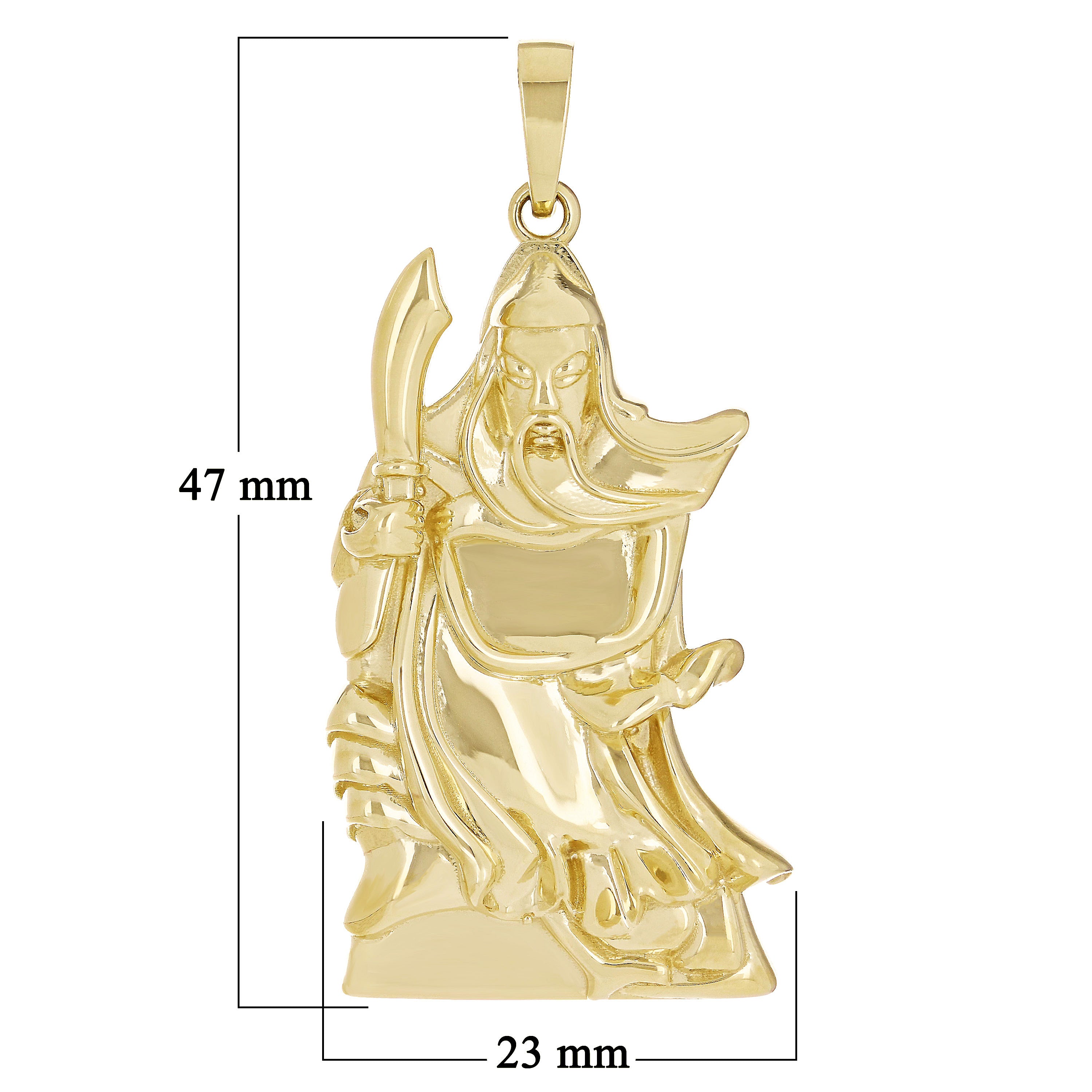 14k Yellow Gold Japanese Samurai Warrior Pendant Charm Pendant Big - Big