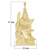 14k Yellow Gold Japanese Samurai Warrior Pendant Charm Pendant Big - Big