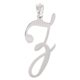 14k White Gold Initial Letter Z Alphabet Charm Pendant - Letter Z,White