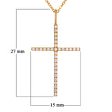 14k Rose Gold Diamond Cross Pendant - Rose