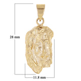 14k Yellow Gold Jesus Piece Jesus Christ Face Religious Charm Pendant 1.1" 2.5g