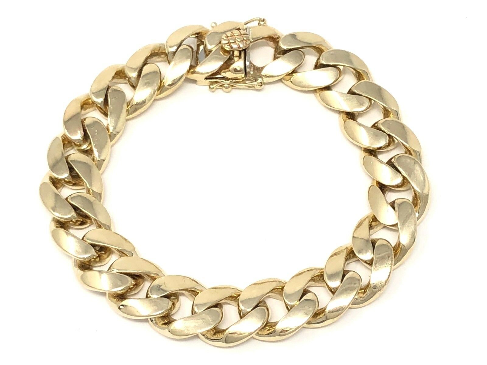 14k Yellow Gold Miami Cuban Chain Bracelet 8" 13.5mm 98 grams