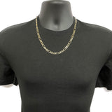 Men's Italian 14k Yellow Gold Solid Figaro Chain Necklace 22" 5.8mm 25.5 grams - 22"