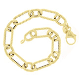 Italian 14k Yellow Gold Hollow Twisted Paper Clip Link Bracelet 8.75" 8.6mm 8.6g