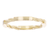 14k Yellow Gold Twisted and Bar Stackable Ring Band Size 7.75 - 2.2mm 2.8 grams