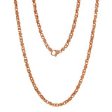 14k Rose Gold Handmade Fashion Link Necklace 26" 4.5mm 46 grams - Rose,26"