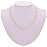 Italian 14k Yellow Gold Plain & Diamond Cut Oval Link Necklace 18" 10.4 grams - 18" 10.4 grams