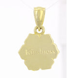 14k Yellow Gold Word Kindness Flower Charm Pendant 2 grams - Yellow
