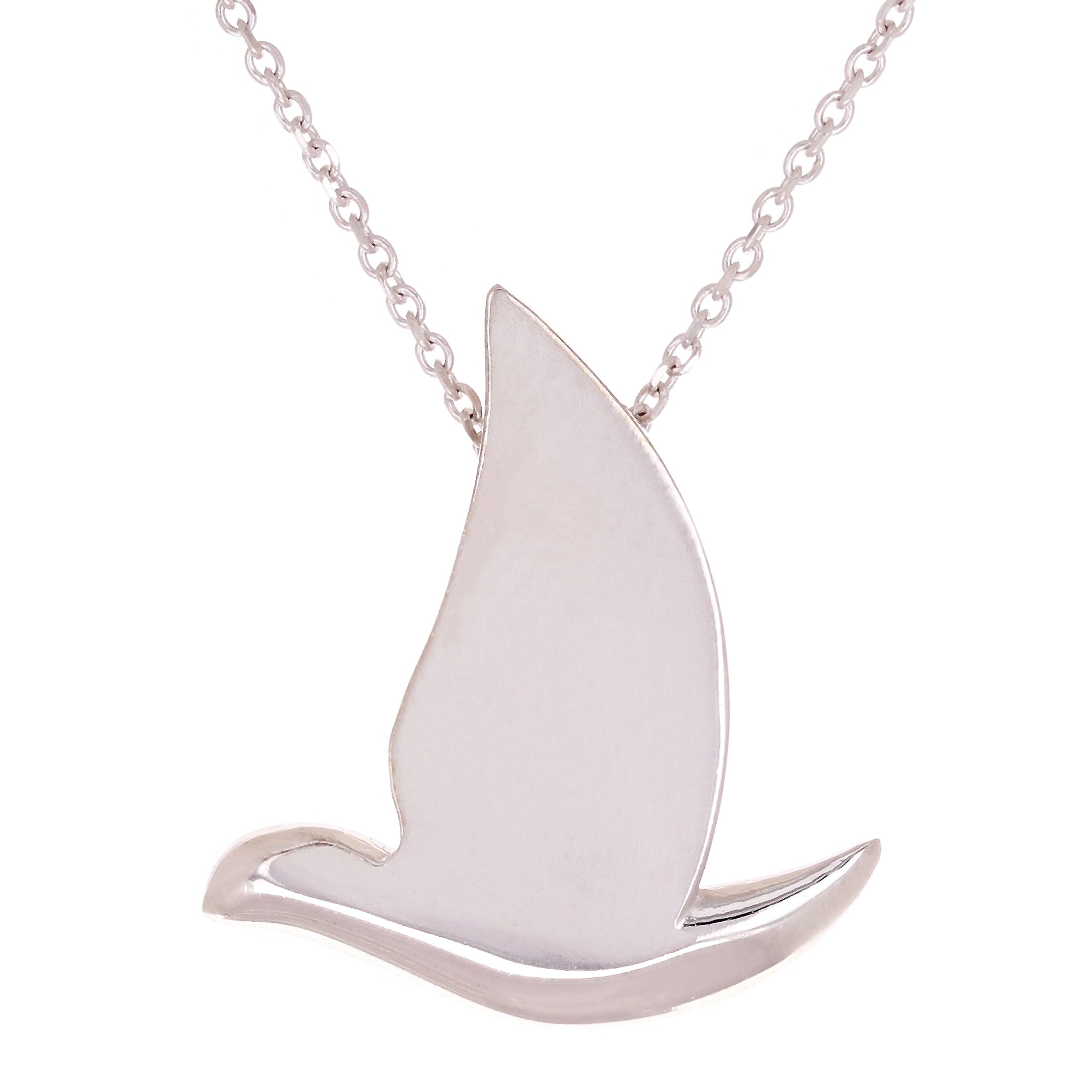 14k White Gold Holy Spirit Dove Necklace 18" 3.1 grams - White