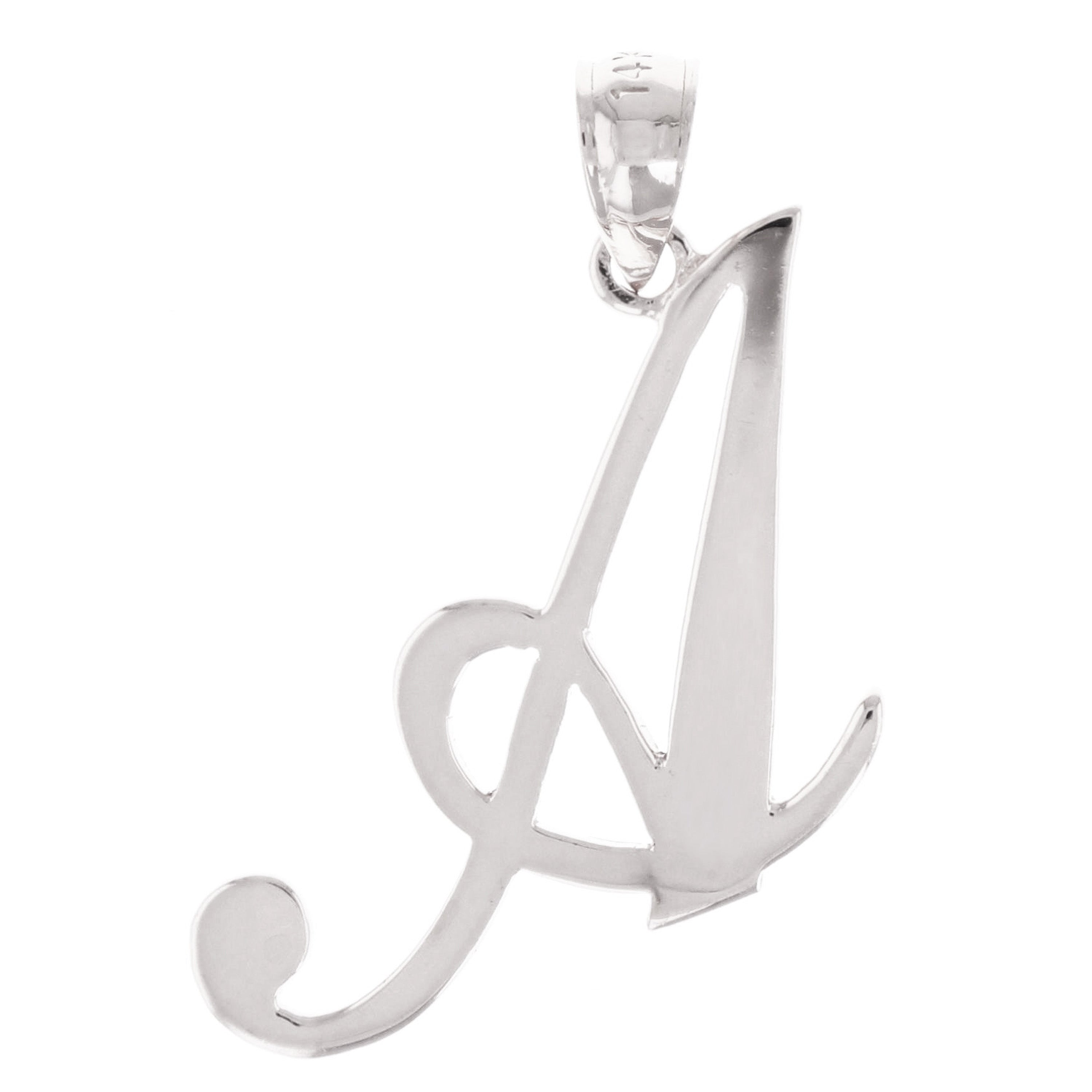 14k Yellow White or Rose Gold Initial Letter A Alphabet A-Z Charm Pendant
