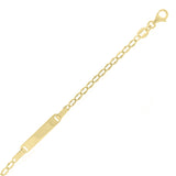 Italian 14k Yellow Gold Engravable Open Link Kids Baby ID Bracelet 5.5" 4mm 1.4g