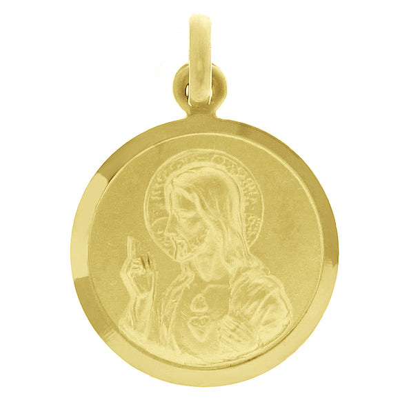 Italian 14k Gold Sacred Heart of Jesus & Lady of Perpetual Help Medal Pendant