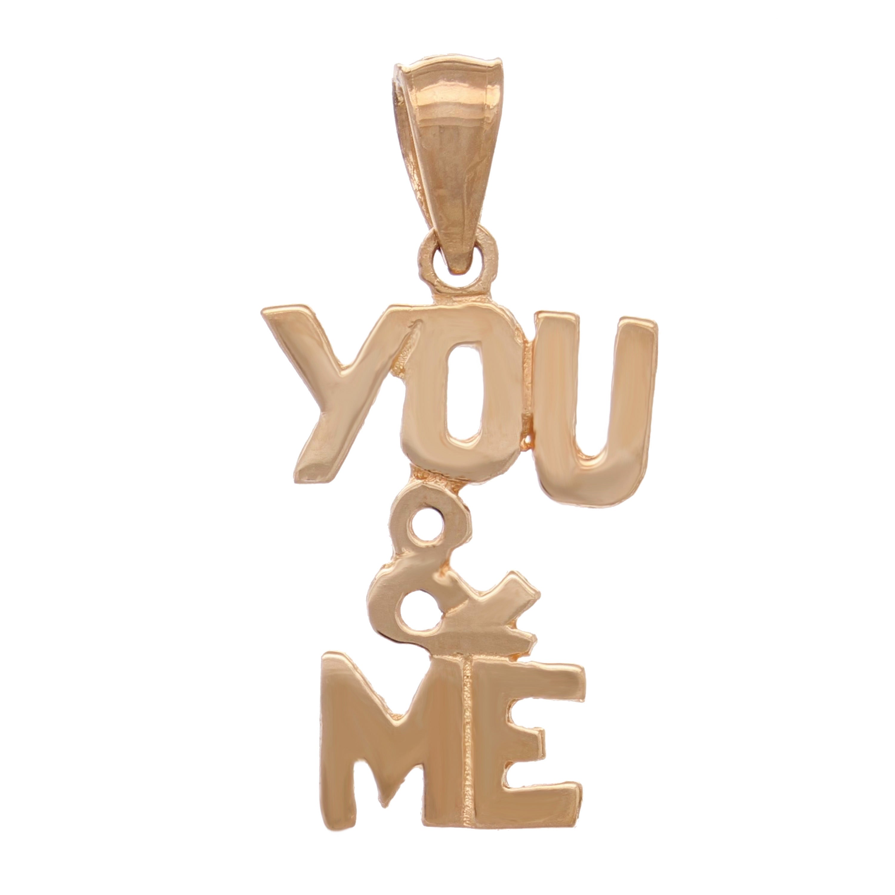 14k Rose Gold YOU & ME Charm Pendant You and Me Words Charm 1 gram - Rose