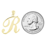 14k Yellow Gold Initial Letter R Alphabet Charm Pendant - Letter R,Yellow
