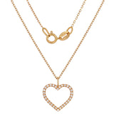 14k Rose Gold 0.10ctw Natural Diamond Heart Charm Pendant Necklace 18" - Rose