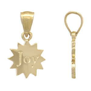14k Yellow White or Rose Gold Joy Charm Pendant
