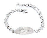 14k White Gold Handmade Fashion Link Bracelet 8" 4.2mm 12.9 grams