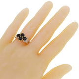 14k Yellow Gold Sapphire & Diamond Accent Cluster Ring Size 6.5