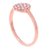 14k Rose Gold Round Frame Diamond Ring Size 6 - Rose,Ring Size 6