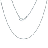 Italian 14k White Gold Solid Spiga Wheat Chain Necklace 16" 1.1mm 3.1 grams - White,1.1mm 16" 3 grams