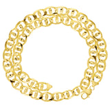 Men's 10k Yellow Gold Solid Concave Mariner Chain Necklace 20" 13mm 111.5 grams - 20" 111.5 grams