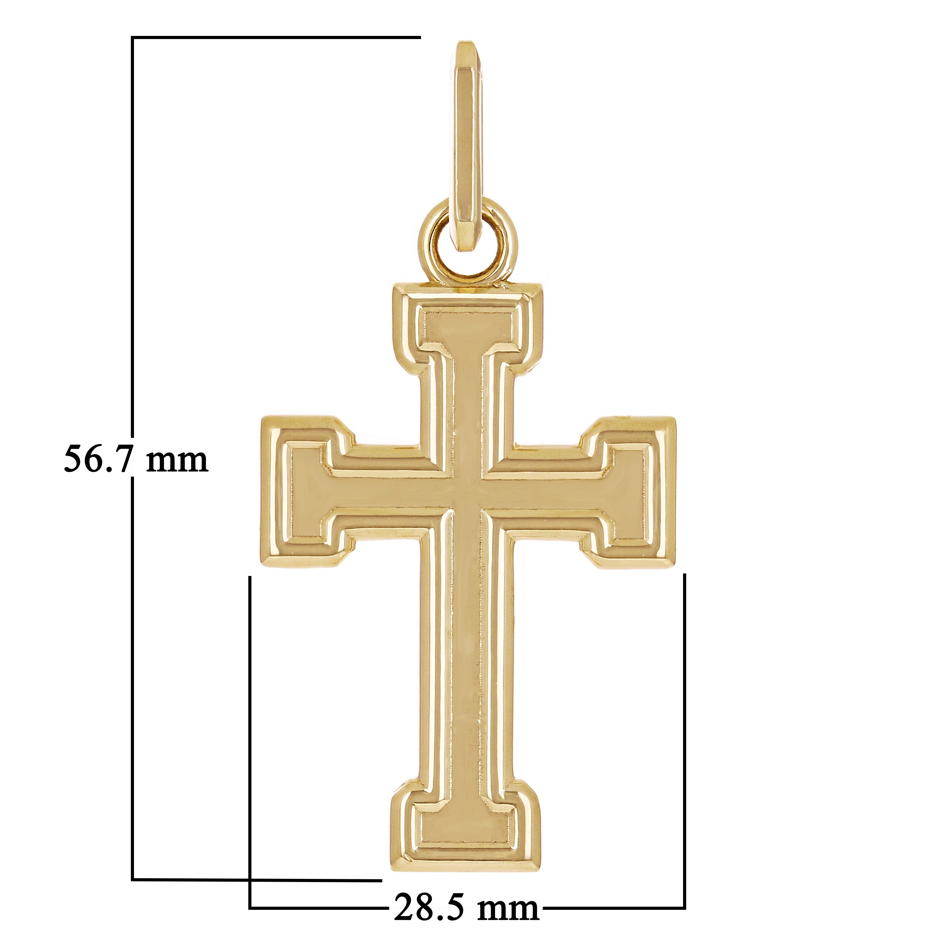 14k Yellow Gold Solid Heavy Big 3D Cross Pendant 2.2" 16 grams
