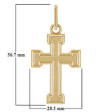 14k Yellow Gold Solid Heavy Big 3D Cross Pendant 2.2" 16 grams