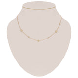 Italian 14k Yellow Gold Diamond Cut Ball Bead Station Necklace 18" 2.7 grams