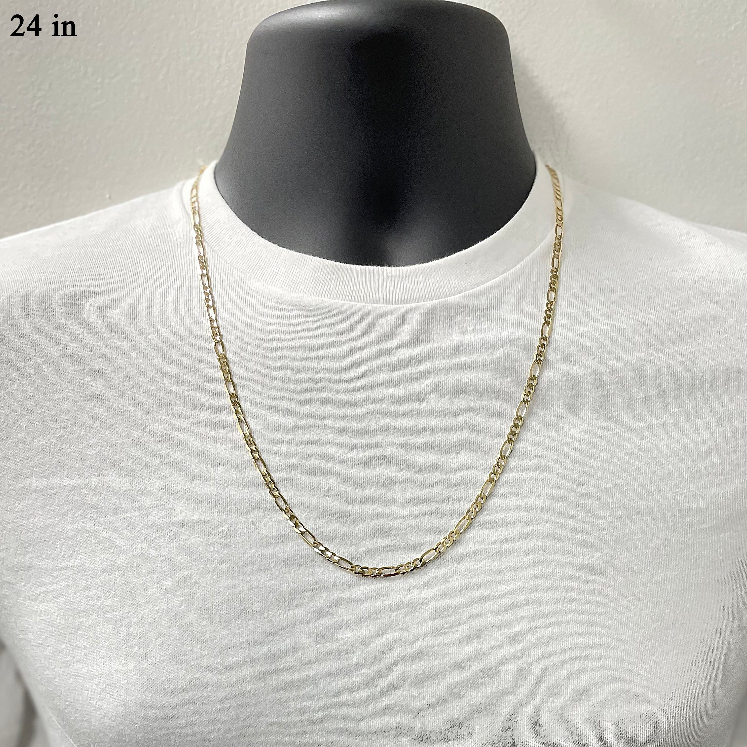 Italian 14k Yellow Gold Figaro Chain Necklace 18" 3.7mm 8.3 grams - 18"