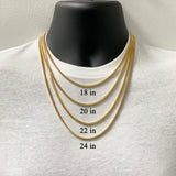 Men's Italian 14k Yellow Gold Solid Franco Chain Necklace 18" 2.6mm - 18"