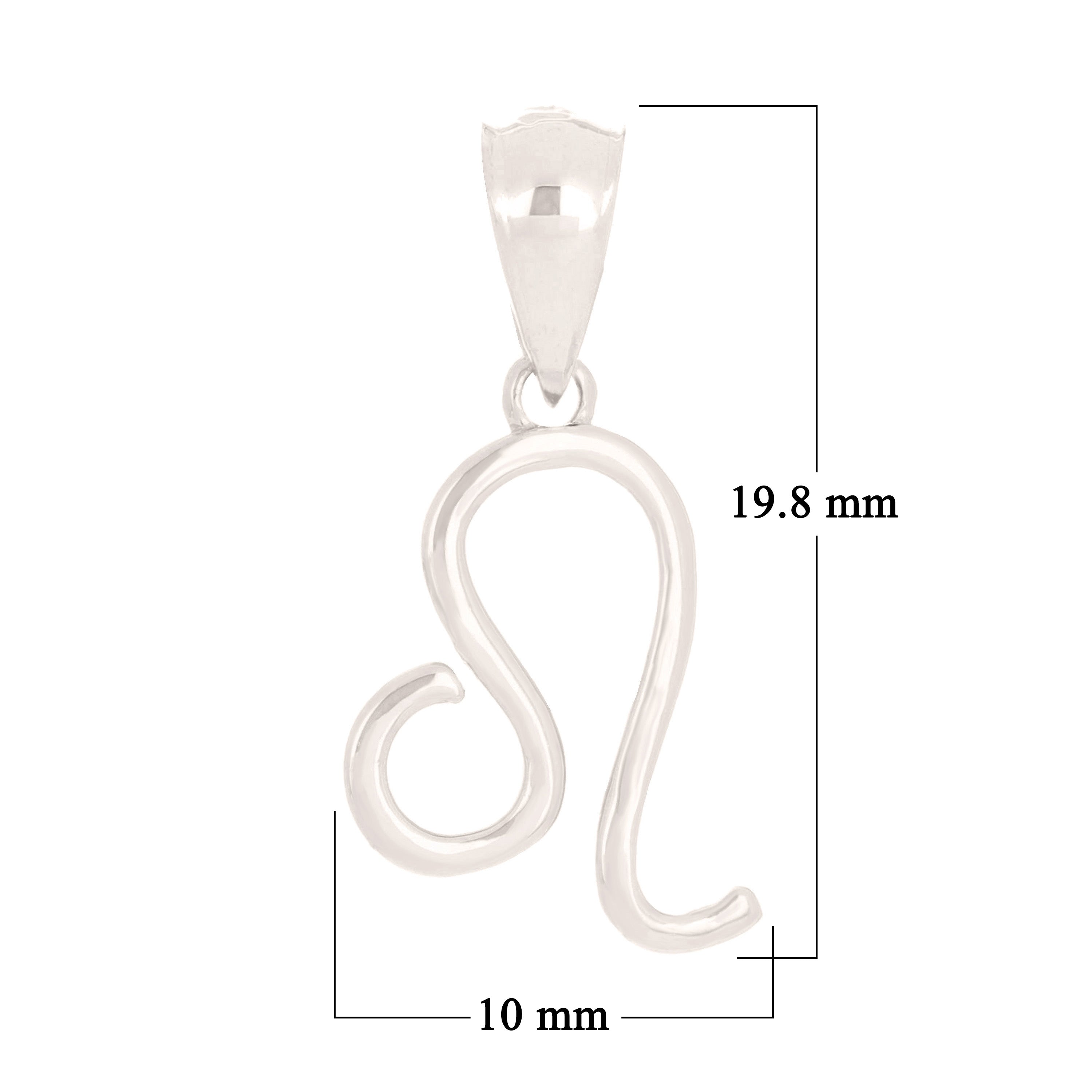 14k Yellow White or Rose Gold Zodiac Sign Leo Charm Pendant 0.8 gram - Leo,White