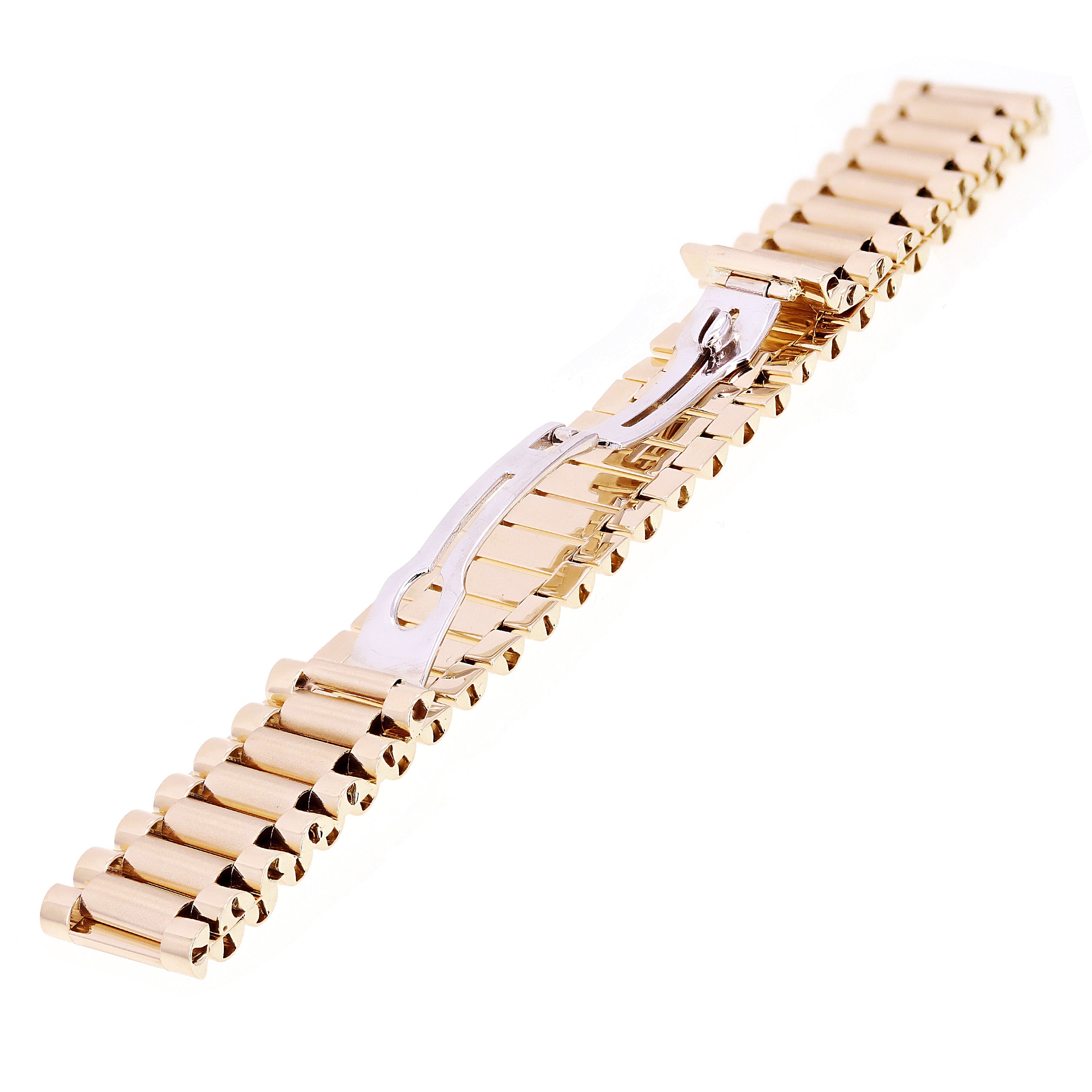 Italian 14k Yellow Gold Watch Link Bracelet 8" 15.2mm 35.5 grams - 35.5 grams