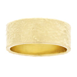 14k Yellow Gold Hammered Ring Band 8.4mm Size 8 - 9.3 grams