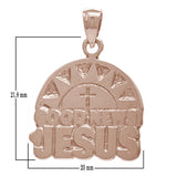 14k Rose Gold Sun Cross GOOD NEWS JESUS Pendant - Rose