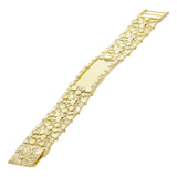 14k Yellow Gold Nugget ID Bracelet Adjustable 7.5"-8" 31mm 91-93 grams - 8" 93 grams