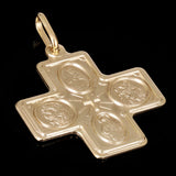 Italian 14k Yellow Gold Holy Spirit 4-Way Cross Medal Pendant 1.4" 4.3 grams - 1.4"