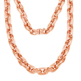 14k Rose Gold Handmade Fashion Link Necklace 28" 8.4mm - Rose,28"