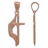 14k Rose Gold Methodist Cross Religious Charm Pendant 1.4" 2.8 grams - Rose