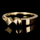14k Yellow Gold Split Ball & Diamond Shape Open Ring Size 8 - 5.4mm 6.7 grams