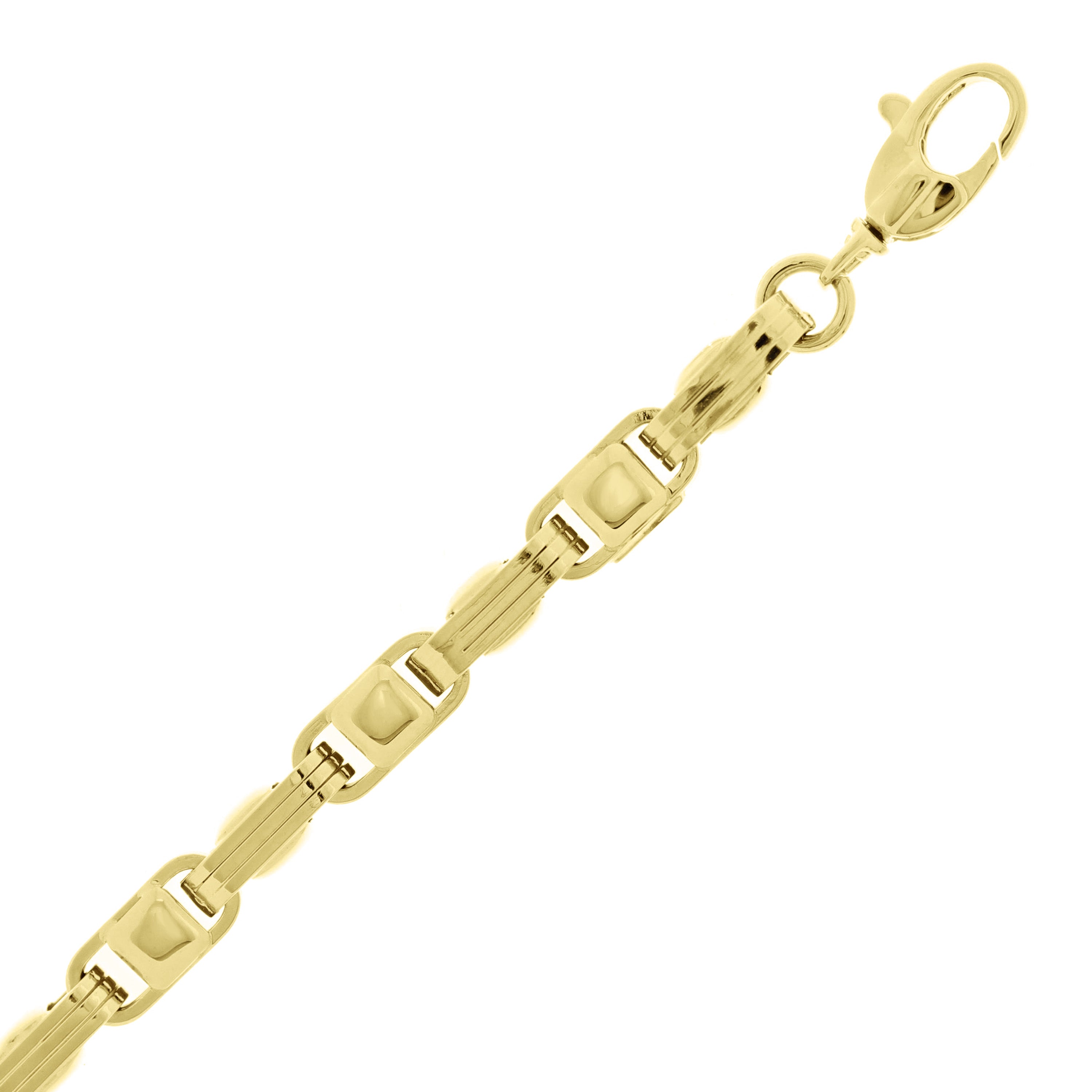 Italian 14k Yellow Gold Hollow Mariner Link Chain Bracelet 8.5" 5.8mm 10.7 grams