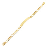 Men's 14k Yellow Gold Figaro ID Bracelet Engraveable 8" 7.9mm 21.9 grams