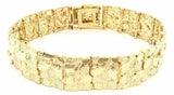 10k Yellow Gold Solid Nugget Bracelet 8" - 8.5" 15.5mm 36 grams