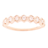 14k Rose Gold 0.35ctw Diamond Polygon Stackable Wedding Ring Band Size 6.5 - Rose