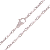 14k White Gold Solid Handmade Fashion Link Necklace 20" - 28" 3mm